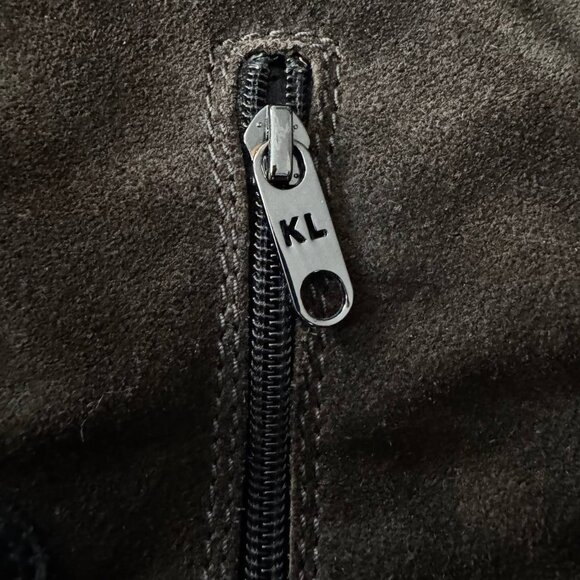 Karl Lagerfeld Suede Buckle Boots in Brown/Black – Size 6.5 - Picture 3 of 12